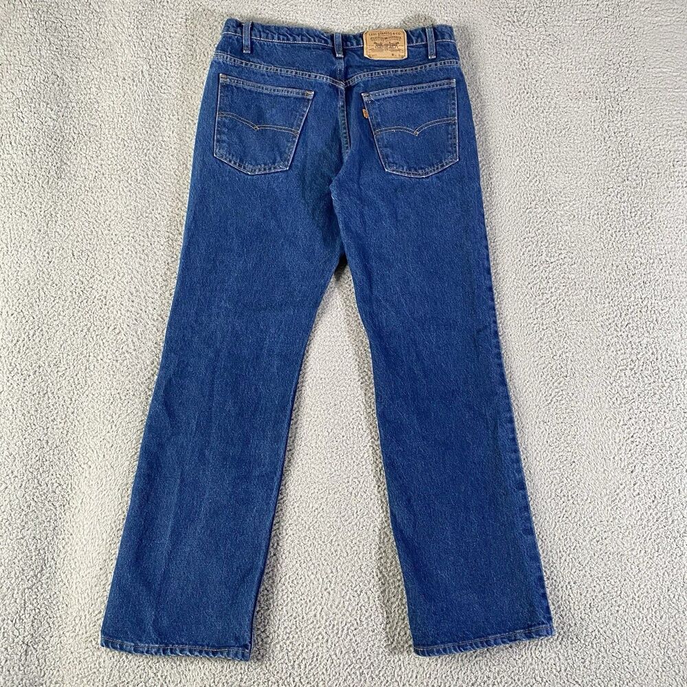 Vintage Levis 517 Jeans Mens 34x31 Blue Bootcut Orange Tab USA Made (Tag 36x32)
